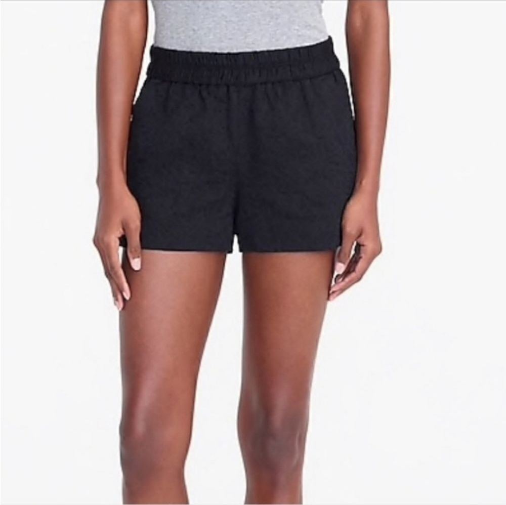 J. Crew 3" Floral Black Jacquard Boardwalk Pull-On Short